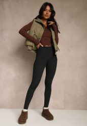 Czarne Legginsy Casual Regualr Waist Ralinsa. Czarne legginsy damskie Renee, bez wzorów, z jeansu. Za 39.99 zł.