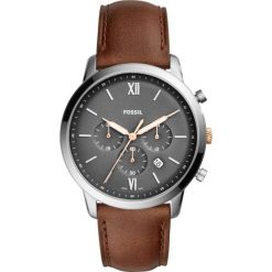 Zegarek FOSSIL - Neutra Chrono FS5408 Brown/Silver. Brązowe zegarki męskie FOSSIL, bez wzorów, z materiału, ze stali. Za 509.00 zł.