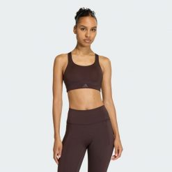 Biustonosz Optime Workout High Support. Brązowe trampki i tenisówki damskie Adidas, bez wzorów, z elastanu, bez zapięcia. Za 259.00 zł.