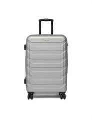 GINO ROSSI Walizka średnia C-GIN-M-003-05-SILVER Srebrny. Szare walizki męskie Gino Rossi, bez wzorów, z tworzywa sztucznego, średnie. Za 279.99 zł.