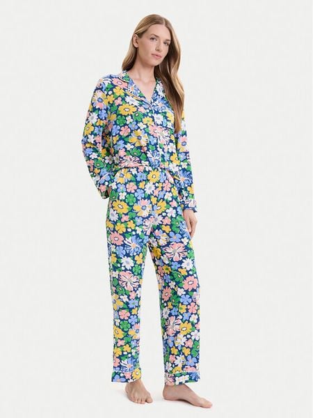 Kate Spade Piżama KSI82756 Niebieski Relaxed Fit. Niebieskie piżamy damskie Kate Spade, bez wzorów, bez ramiączek. Za 459.99 zł.
