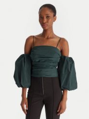 PINKO Bluzka Pallottoliere 105552 Y3LE Zielony Regular Fit. Zielone bluzki damskie Pinko, bez wzorów, z syntetyku, bez kołnierzyka, bez ramiączek. Za 1,239.00 zł.