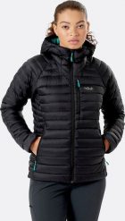 Rab Kurtka damska Microlight Alpine Jacket Wmns Black r. XS (QDB-13). Czarne kurtki sportowe damskie RAB, xs, bez wzorów, bez ramiączek, bez kaptura. Za 955.43 zł.