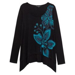 Desigual koszulka damska Ts Lena XS czarna. Czarne bluzki damskie Desigual, xs, bez wzorów, bez kołnierzyka, bez ramiączek. Za 249.00 zł.