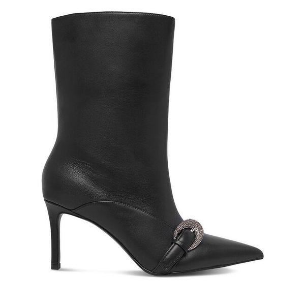 Botki Eva Minge. Czarne botki damskie Eva Minge, bez wzorów, bez obcasa, na szpilce, bez zapięcia. Za 579.99 zł.