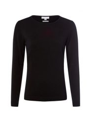 Brookshire Sweter z dzianiny DAmen Kobiety drobna dzianina czarny, L. Czarne swetry nierozpinane damskie brookshire, na jesień, l, bez wzorów, z bawełny, bez kołnierzyka, bez ramiączek. Za 79.95 zł.