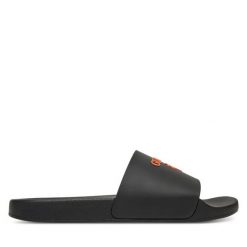 Klapki Guess. Czarne klapki męskie Guess, z aplikacjami, bez zapięcia. Za 119.99 zł.