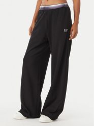 EA7 Emporio Armani Spodnie dresowe 7W001517 AF12501 UC001 Czarny Wide Leg. Czarne spodnie dresowe damskie EA7 Emporio Armani, bez wzorów, z dresówki. Za 514.99 zł.