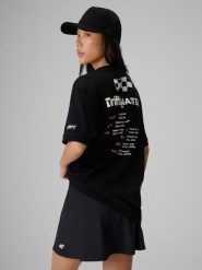 4F T-shirt loose z nadrukiem uniseks 4F | Drift Masters - czarny XL. Czarne t-shirty męskie 4F, m, bez wzorów, z bawełny, bez kołnierzyka, bez ramiączek. Za 119.99 zł.