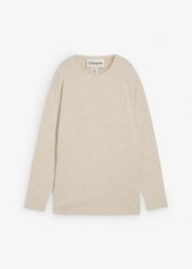 Długa bluza z dzianinowego materiału. Brązowe bluzy damskie bonprix, bez wzorów, z dzianiny, bez ramiączek, bez kaptura. Za 99.99 zł.