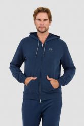 LA MARTINA Granatowa męska bluza Hooded Cot, Rozmiar XL. Niebieskie bluzy męskie La Martina, l, bez wzorów, bez ramiączek, bez kaptura. W wyprzedaży za 499.99 zł.