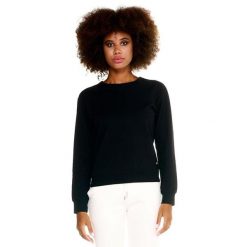Damski sweter Leone Basic z okrągłym dekoltem. Czarne swetry nierozpinane damskie LEONE 1947 APPAREL, l, bez wzorów, z tkaniny, sportowe, bez kołnierzyka, bez ramiączek. W wyprzedaży za 139.75 zł.
