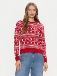 ONLY Sweter Xmas Winter 15327601 Czerwony Regular Fit. Czerwone swetry nierozpinane damskie ONLY, l, bez wzorów, z syntetyku, bez kołnierzyka, bez ramiączek. Za 69.99 zł.