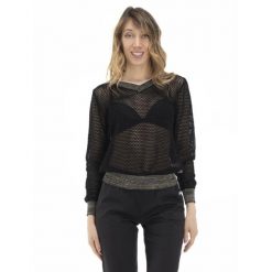 Bluza lekka z ściągacze na co dzień na siłownię. Czarne bluzy damskie LEONE 1947 APPAREL, bez wzorów, z poliesteru, bez ramiączek, bez kaptura. W wyprzedaży za 151.56 zł.