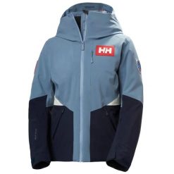 Damska kurtka narciarska Helly Hansen Kvitfjell Race. Niebieskie kurtki sportowe damskie Helly Hansen, m, bez wzorów, z dzianiny, bez ramiączek, bez kaptura, narciarskie. Za 2,451.50 zł.