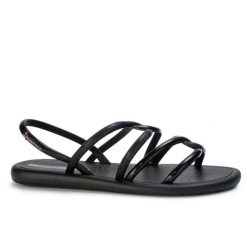 Sandały damskie Ipanema 27135AV559. Czarne sandały damskie Ipanema, bez wzorów, z materiału, bez obcasa, na płaskiej podeszwie, bez zapięcia. Za 79.00 zł.
