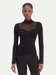 Guess Sweter W6RR45 Z4842 Czarny Regular Fit. Czarne swetry nierozpinane damskie Guess, s, z aplikacjami, z syntetyku, bez kołnierzyka, bez ramiączek. Za 349.99 zł.