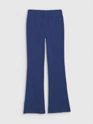 4F Legginsy z rozszerzanymi nogawkami damskie - granatowe L. Niebieskie legginsy damskie 4F, bez wzorów, z bawełny. W wyprzedaży za 59.99 zł.