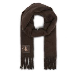 Szalik Calvin Klein. Brązowe szaliki damskie Calvin Klein, bez wzorów. Za 329.99 zł.