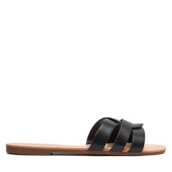 Klapki ONLY Shoes. Czarne klapki damskie ONLY Shoes, bez wzorów, bez obcasa, bez zapięcia. Za 129.99 zł.