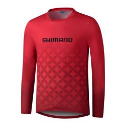 Koszulka z długim rękawem MYOKO L.S., czerwona. Czerwone bluzy męskie Shimano, l, bez wzorów, sportowe, bez ramiączek, bez kaptura. Za 329.90 zł.
