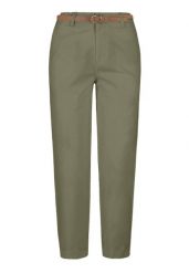 Bawełniane spodnie R-LANA. Brązowe spodnie materiałowe damskie Volcano, bez wzorów, z bawełny, klasyczne, z standardowym stanem. Za 169.99 zł.