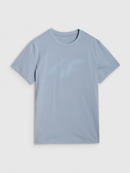 4F T-shirt regular z nadrukiem męski - niebieski XL. Niebieskie t-shirty męskie 4F, m, bez wzorów, z bawełny, bez kołnierzyka, bez ramiączek. Za 59.99 zł.