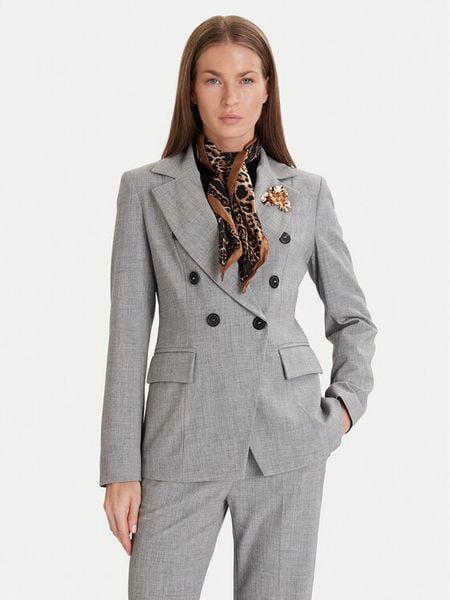 Maryley Marynarka 25IB139/M07/10GR Szary Regular Fit. Szare marynarki i żakiety damskie Maryley, bez wzorów, z syntetyku, bez kołnierzyka, bez ramiączek. Za 919.99 zł.