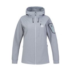 Damska kurtka turystyczna z kapturem Hannah Arina. Szare kurtki sportowe damskie Hannah, na jesień, bez wzorów, bez ramiączek, z kapturem, trekkingowe. Za 650.00 zł.