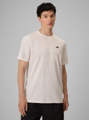 4F T-shirt relaxed z nadrukiem męski - biały L. Białe t-shirty męskie 4F, l, bez wzorów, z bawełny, bez kołnierzyka, bez ramiączek. Za 79.99 zł.