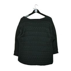 Damski czarny sweter. Czarne swetry nierozpinane damskie Ralph Lauren, l, bez wzorów, z dzianiny, eleganckie, bez kołnierzyka, bez ramiączek. Za 59.60 zł.