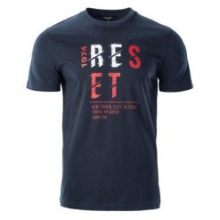 Koszulka męska Hi-Tec Rimo - granatowa, Rozmiar XL. T-shirty męskie Hi-tec, m, bez wzorów, z bawełny, bez kołnierzyka, bez ramiączek. Za 44.99 zł.