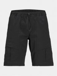 Jack & Jones Szorty materiałowe Velo 12249100 Czarny Regular Fit. Czarne szorty męskie Jack & Jones, bez wzorów, z materiału. Za 99.99 zł.