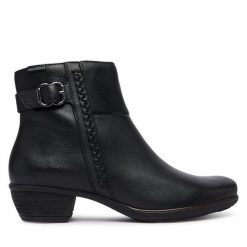 Botki Pikolinos. Czarne botki damskie Pikolinos, bez wzorów, bez obcasa, na słupku, bez zapięcia. Za 759.99 zł.