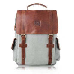 Plecak miejski vintage PAOLO PERUZZI SI-01-BU j. szary. Szare plecaki męskie Paolo Peruzzi, bez wzorów, z materiału, eleganckie. Za 269.99 zł.