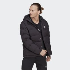 Kurtka męska zimowa puchowa pikowana Adidas HELIONIC. Czarne kurtki męskie Adidas, na zimę, m, bez wzorów, z puchu, bez kaptura. Za 688.99 zł.