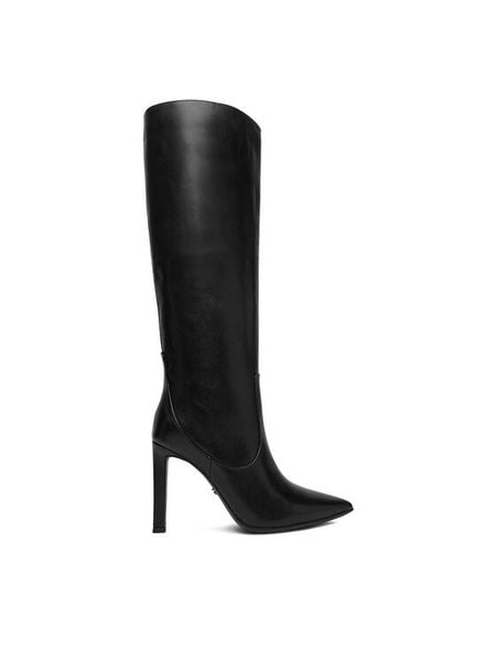 GINO ROSSI Kozaki EO-GLC511-17-3614 Czarny. Czarne kozaki damskie Gino Rossi, bez wzorów, ze skóry, bez obcasa, na szpilce, bez zapięcia. Za 799.99 zł.