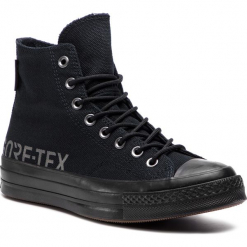 Trampki CONVERSE - Chuck 70 Hi GORE-TEX 162350C Black/Black/Black. Czarne trampki i tenisówki damskie Converse, bez wzorów, z gore-texu, sportowe, bez zapięcia. W wyprzedaży za 359.00 zł.
