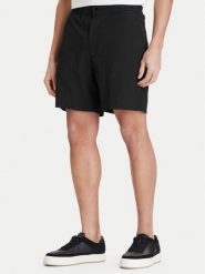 Calvin Klein Szorty materiałowe LV04LF610G Czarny Straight Fit. Czarne szorty męskie Calvin Klein, bez wzorów, z materiału. Za 329.99 zł.