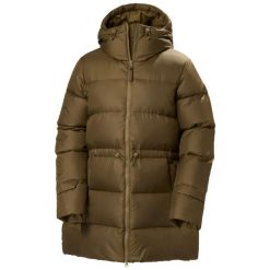 Parka damska z kapturem Helly Hansen Essence Down. Brązowe parki damskie Helly Hansen, s, bez wzorów, z poliamidu, z kapturem. Za 1,357.00 zł.