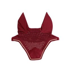 Czapka przeciwmuchowa dla konia, dźwiękoszczelna, z aksamitnego fuksjowego mater. Czerwone czapki damskie KENTUCKY HORSEWEAR, bez wzorów, z dzianiny. Za 364.50 zł.
