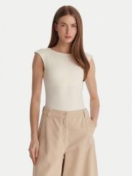 Marella Body Emme by Marella Vigile 2615941021 Kremowy Slim Fit. Białe body Marella, bez wzorów, z syntetyku. Za 224.99 zł.