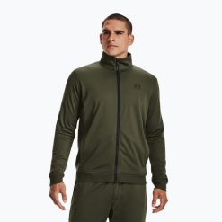 Bluza Męska Under Armour Treningowa Szybkoschnąca Sportowa Rozpinana. Zielone bluzy sportowe męskie Under Armour, m, bez wzorów, bez kaptura, do biegania. W wyprzedaży za 208.53 zł.