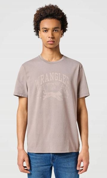 MESKA KOSZULKA WRANGLER GRAPHIC TEE IRON 112357309. T-shirty męskie Wrangler, l, bez wzorów, bez kołnierzyka, bez ramiączek. Za 69.99 zł.