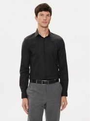 Calvin Klein Koszula K10K113182 Czarny Slim Fit. Czarne koszule męskie Calvin Klein, m, bez wzorów, z bawełny, biznesowe, bez kołnierzyka, bez ramiączek. Za 339.99 zł.