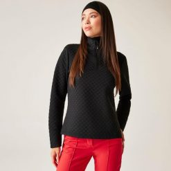 Bluza damska z suwakiem 1/4 Glamourize III Dare 2b. Czarne bluzy damskie Dare 2B, na zimę, bez wzorów, z dzianiny, sportowe, bez ramiączek, bez kaptura. W wyprzedaży za 199.99 zł.