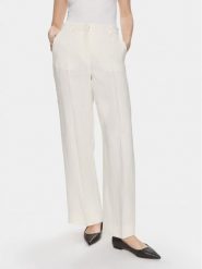 Weekend Max Mara Spodnie materiałowe Malizia 2415131022 Biały Relaxed Fit. Białe spodnie materiałowe damskie Weekend Max Mara, bez wzorów, ze lnu. Za 1,119.00 zł.