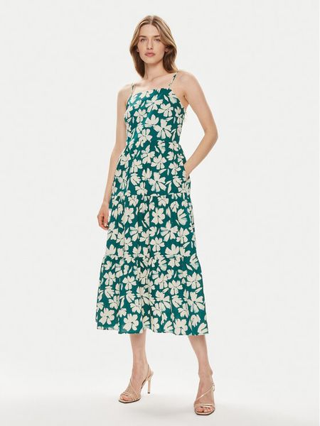 Gap Sukienka letnia 888463-01 Zielony Regular Fit. Zielone sukienki damskie GAP, na lato, l, bez wzorów, z bawełny, bez kołnierzyka, bez ramiączek. Za 239.99 zł.