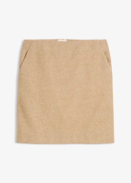 Spódnica ołówkowa. Szare spódnice damskie bonprix, bez wzorów, z wełny, ołówkowe. Za 229.99 zł.