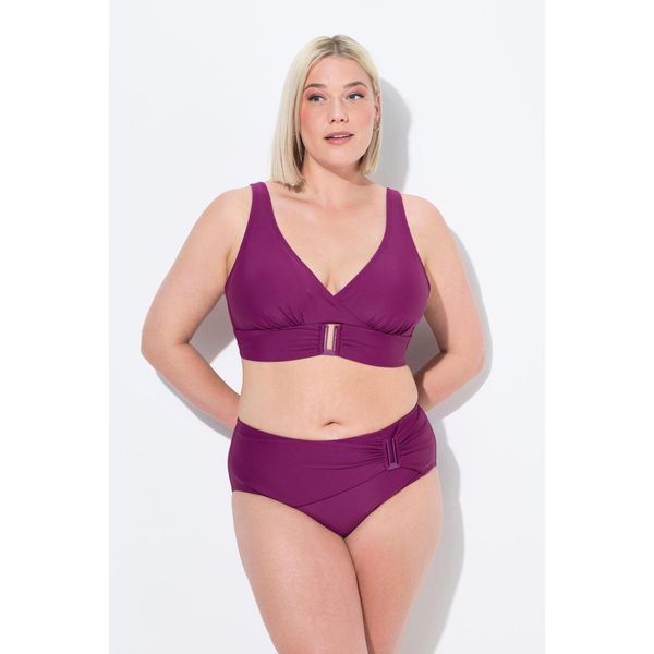 Damskie Bikini ozdobne klamry miękkie miseczki materiał pochodzący z recyklingu. Czerwone bikini Ulla Popken, plus size, bez wzorów, z elastanu. Za 244.99 zł.